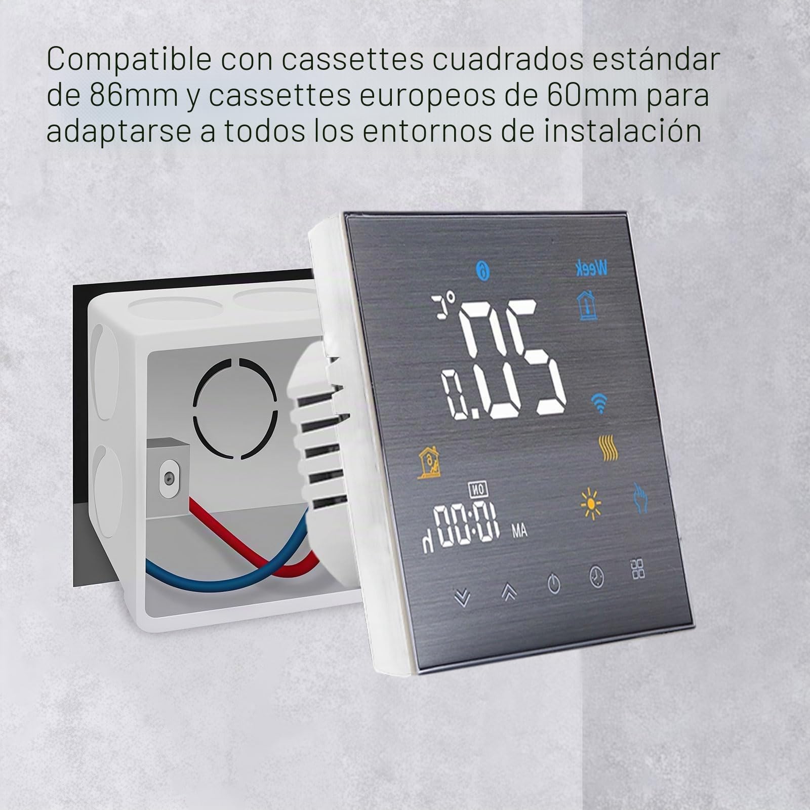 3000 Serie Wi-Fi Termostato - Termostato con Pantalla Táctil Programable para Calefacción o Aire Acondicionado - Control Remoto Desde Teléfono Móvil Compatible con Alexa, Google Home e IFTTT