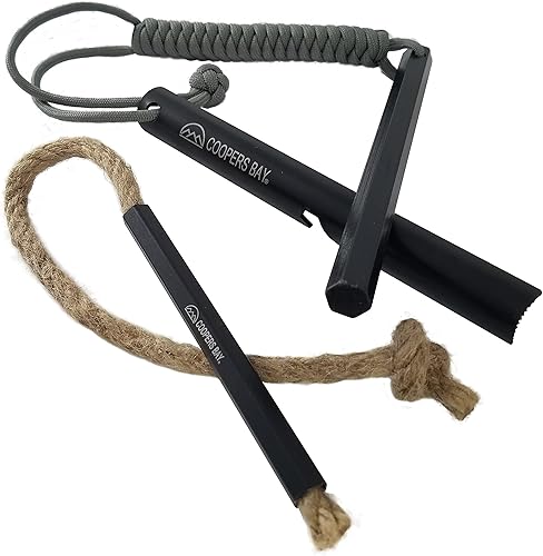 Hexalite Ferro Rod y FireWick Kit de yesca Varilla ferro hexagonal extra grande de 12 x 6 pulgadas de largo Incluye Tinder FireWick Paquete