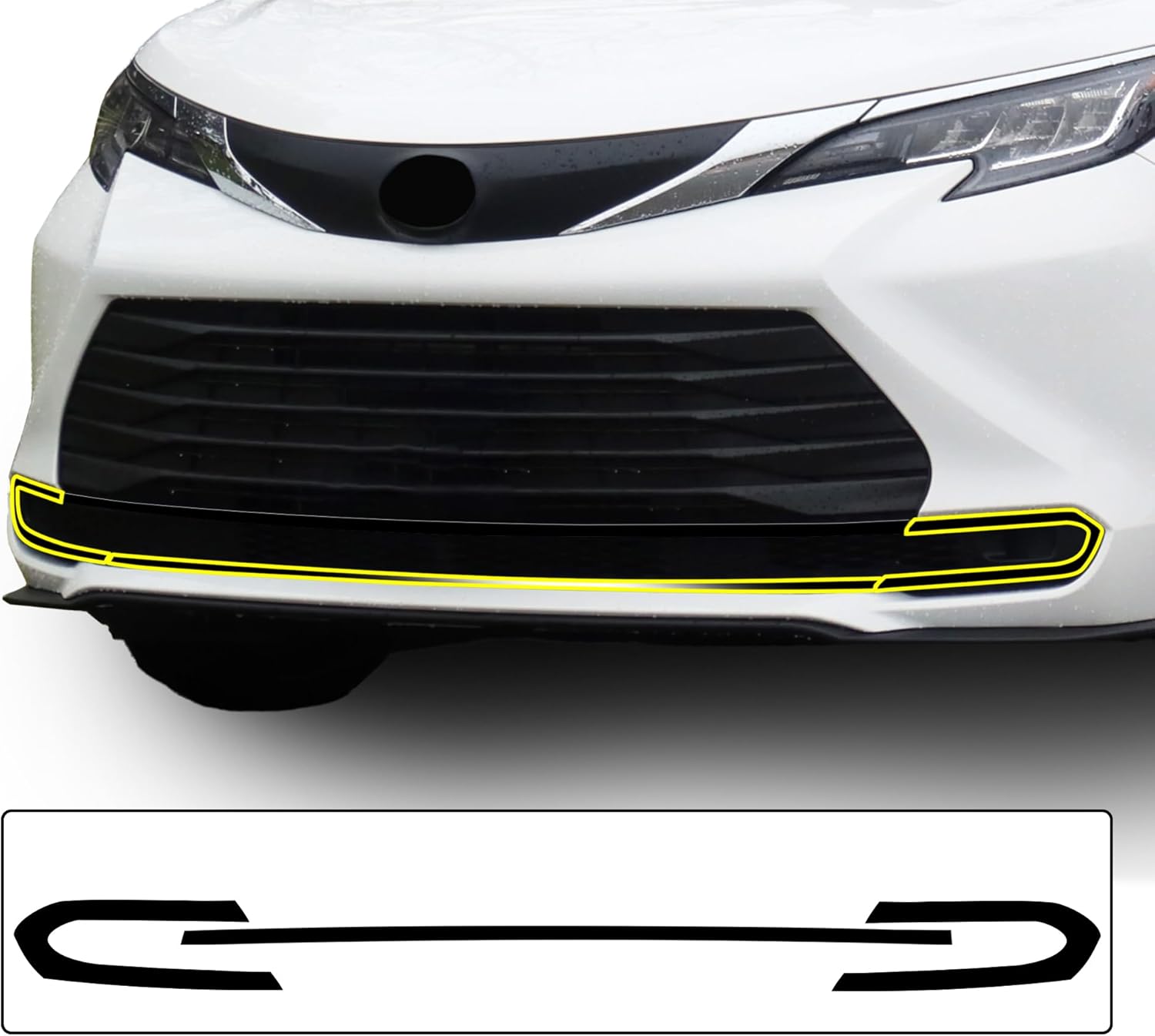 BOGAR TECH DESIGNS Side Window Chrome Delete Overlays Compatible with Toyota Sienna 2021-2025, Gloss Black