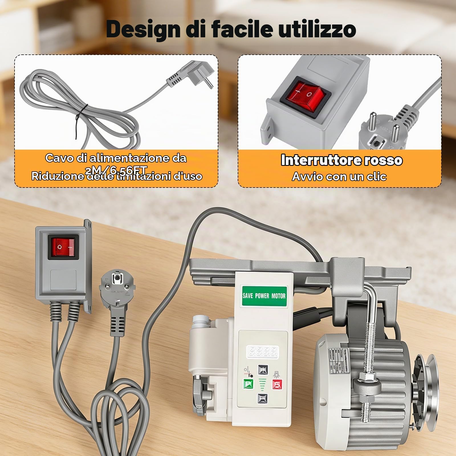 Motore Per Macchina Cucire Elettrico, 220V 750W Motore Per Macchina Cucire 200-6500 Giri/Min Industriale Servomotore A Risparmio Energetico Per Macchine Cucire Industriali Domestiche