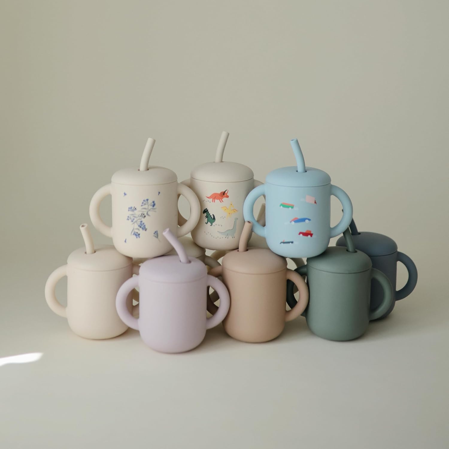 mushie 100% Silicone Training Cup & Straw for Toddlers | 6 Months+ (Soft Lilac) - Image 7