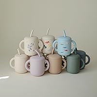 Vista 6 de mushie 100% Silicone Training Cup & Straw for Toddlers 6 Months+ (Dried Thyme)