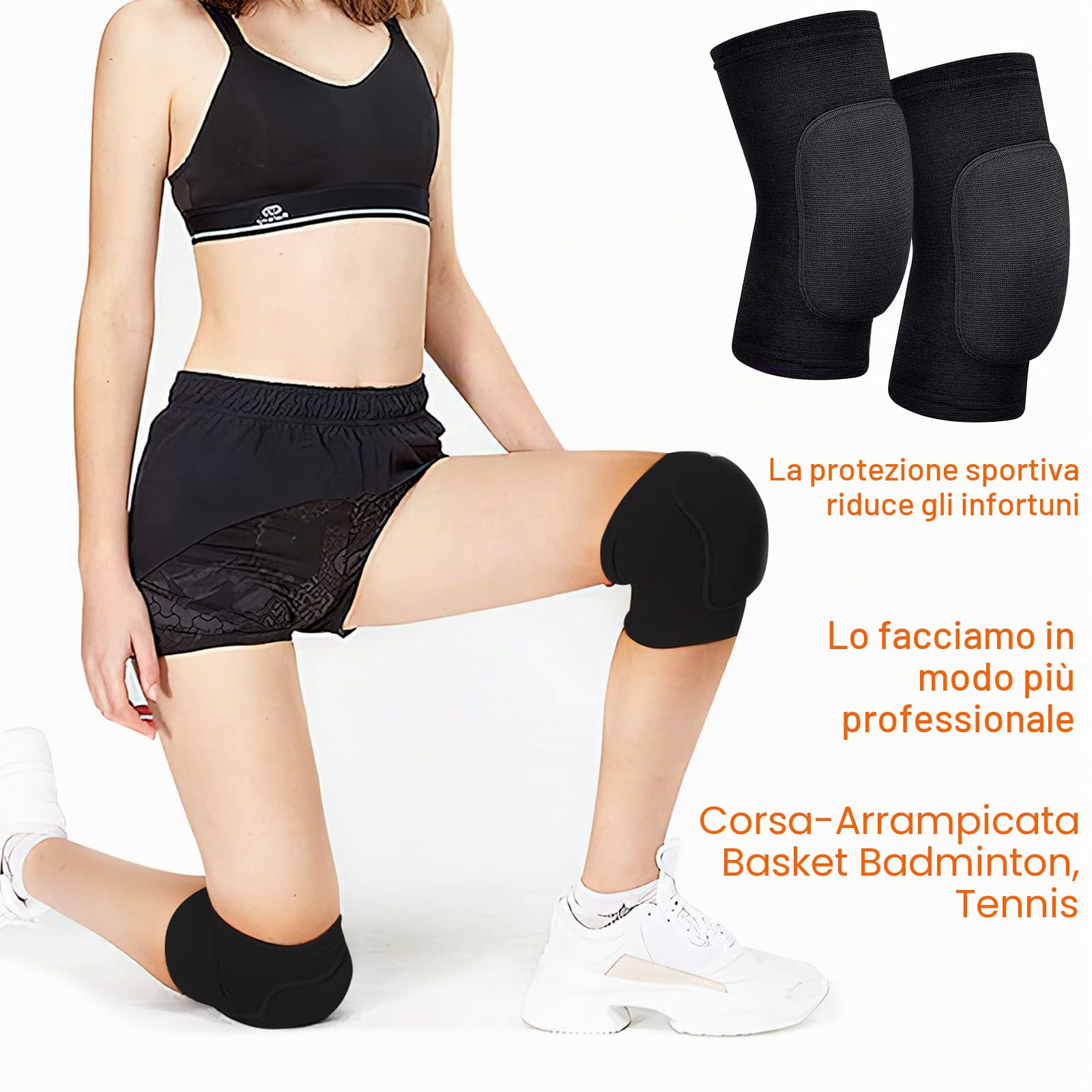 Ginocchiere morbide per ballerini,ginocchiere, Anticollisione Ginocchiera Spessa Spugna,per usopallavolo, ginocchiere, ginocchiere per yoga, ginocchiere, Basket(M)