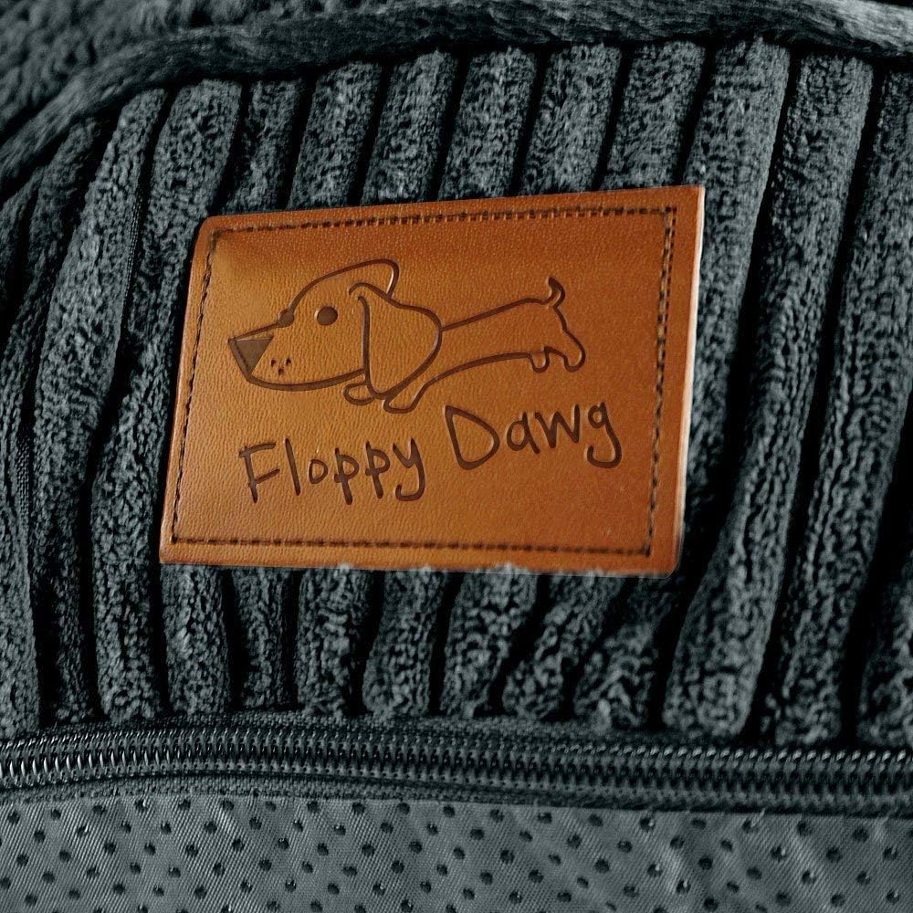 Floppy Dawg Large Dog Bed Replacement Cover. Removable and Machine Washable Cover for Mattress and Rectangular Pillow Beds. 40L x 28W. Gray with Gray Top.