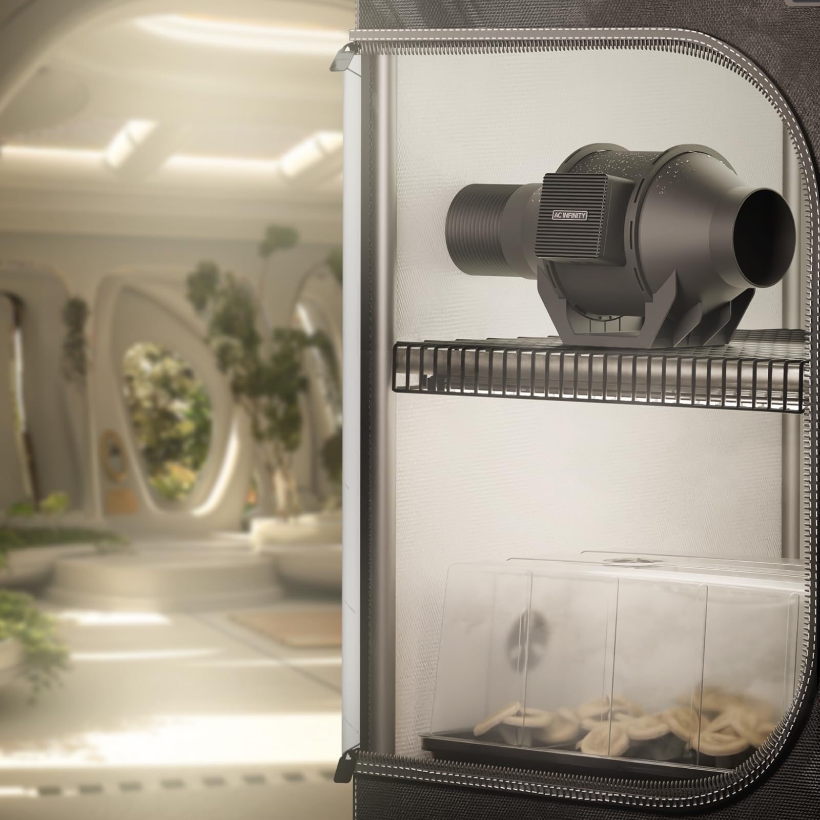 AC Infinity CLOUDLINE H4 - Ventola a condotto silenziosa da 100 mm, con regolatore di velocità, a prova di umidità, IP65, ventilatore di aspirazione per tende da coltivazione, camere di