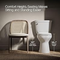 Vista 5 de Kohler K-20197-0 Betello - Inodoro alargado de 2 piezas con Revolution 360, color blanco