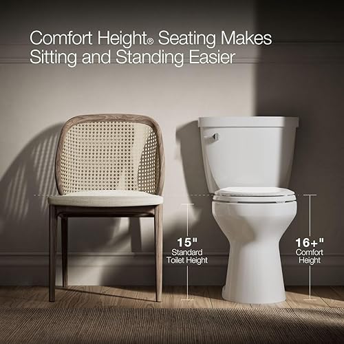 Miniatura 5 de Kohler K-20197-0 Betello - Inodoro alargado de 2 piezas con Revolution 360, color blanco