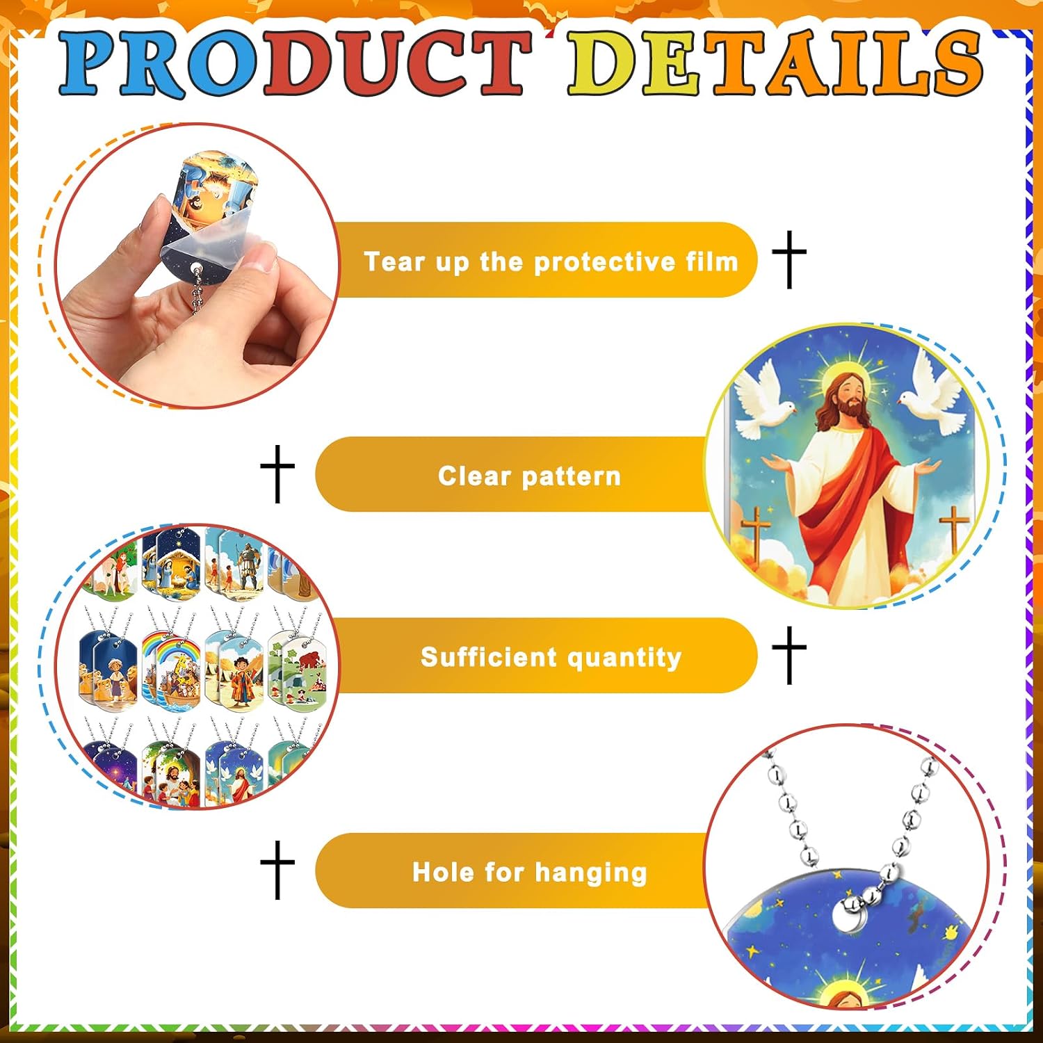 Aliceset 24Pc Bible Verse Religious Christian Dog Tag Necklace image 3