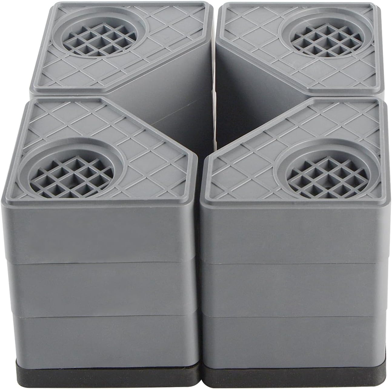 anti vibration pads for washing machine - washer and dryer pedestals high hard wearing square rubber foot pads, noise cancelling and shock support protects pedestals 11.5cm/4.52inch 4.52 inches