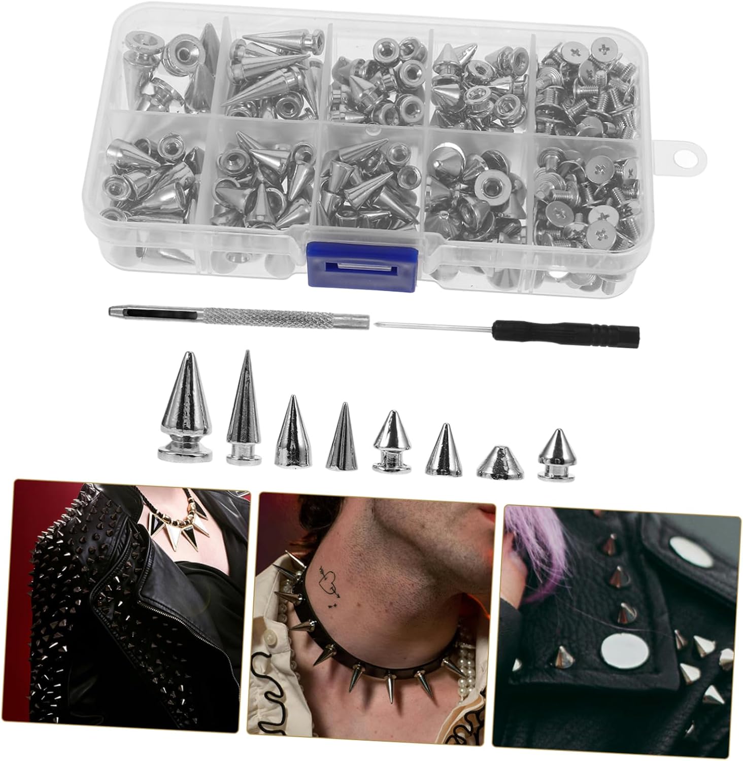 HAPINARY Punk Spike Kit Pcs Alloy Cone Spikes Gothic Jewelry Making Fashionable Clothing Decorations DIY Accessories