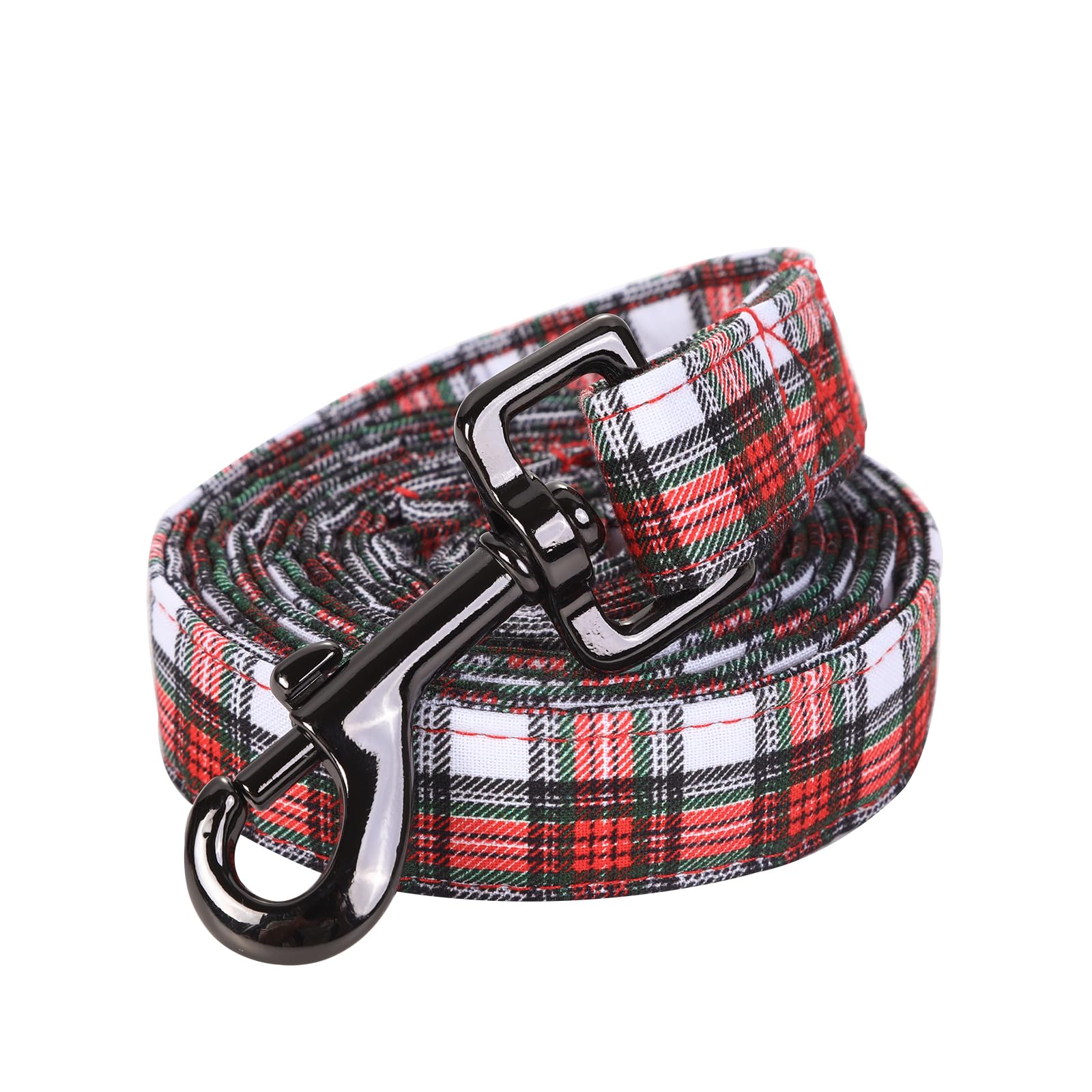 Bobo Rainbow Dog Leash, Christmas Dogs Leashs Red Plaid Print Cotton Adjustable Dog Leash for Small Boys and Girls Dogs