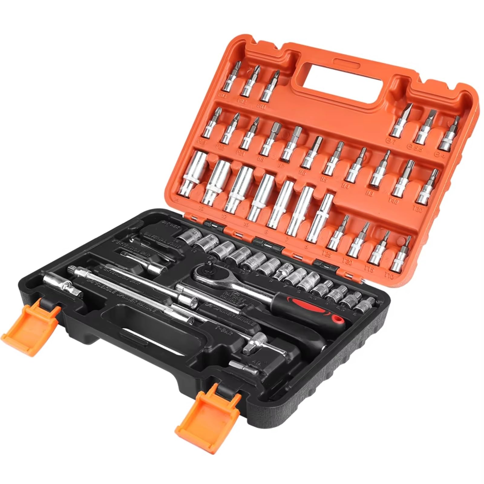 YNIYUJKL 53 Piece Ratchet Tool Set Mechanics' Repair Kit With Torque Wrench Combinat Tools For Auto Repair And Maintenance Hand Tool Set For Professals