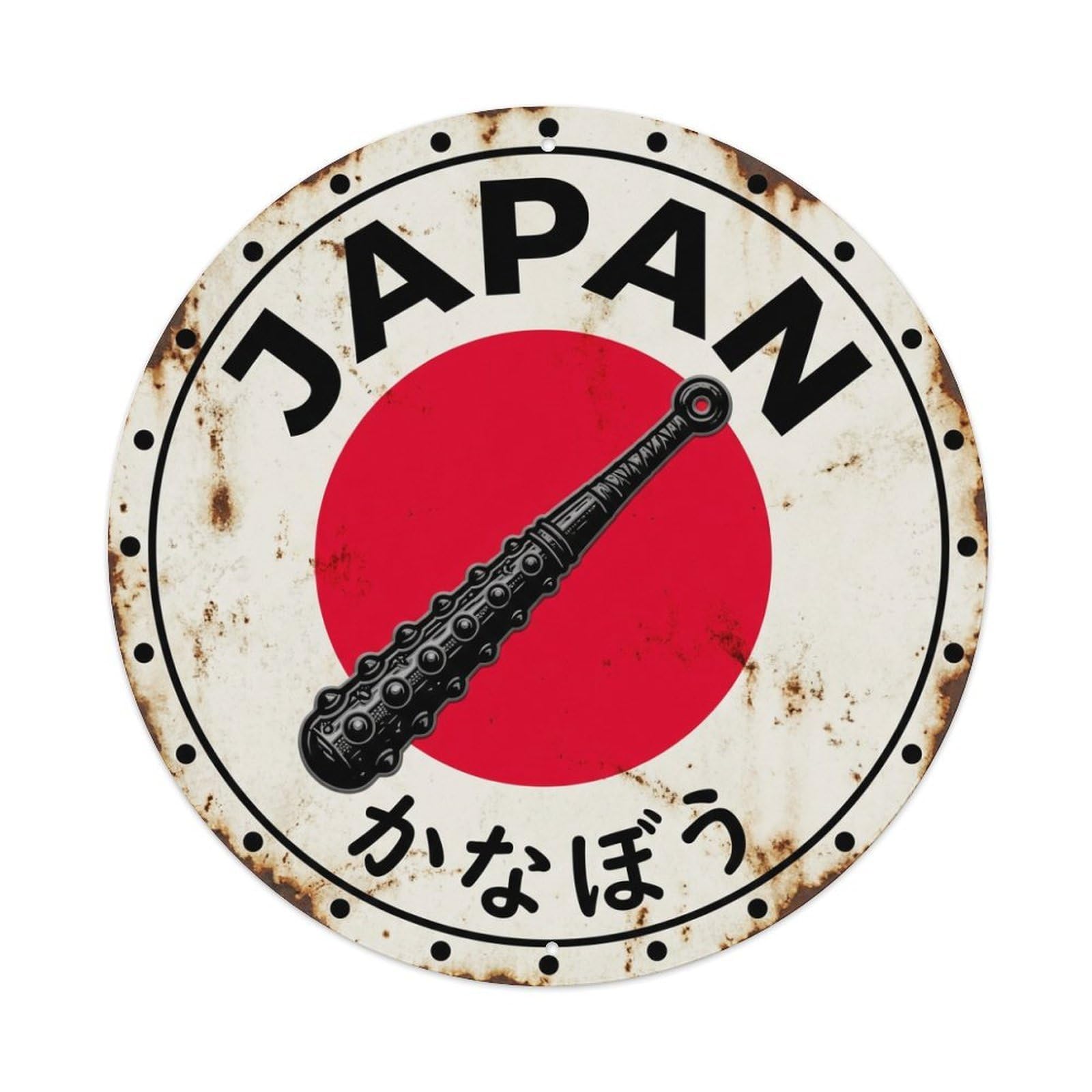 Galvaxio Style Kanabo Club Japan Iron Weapon Historic Metal Tin Sign