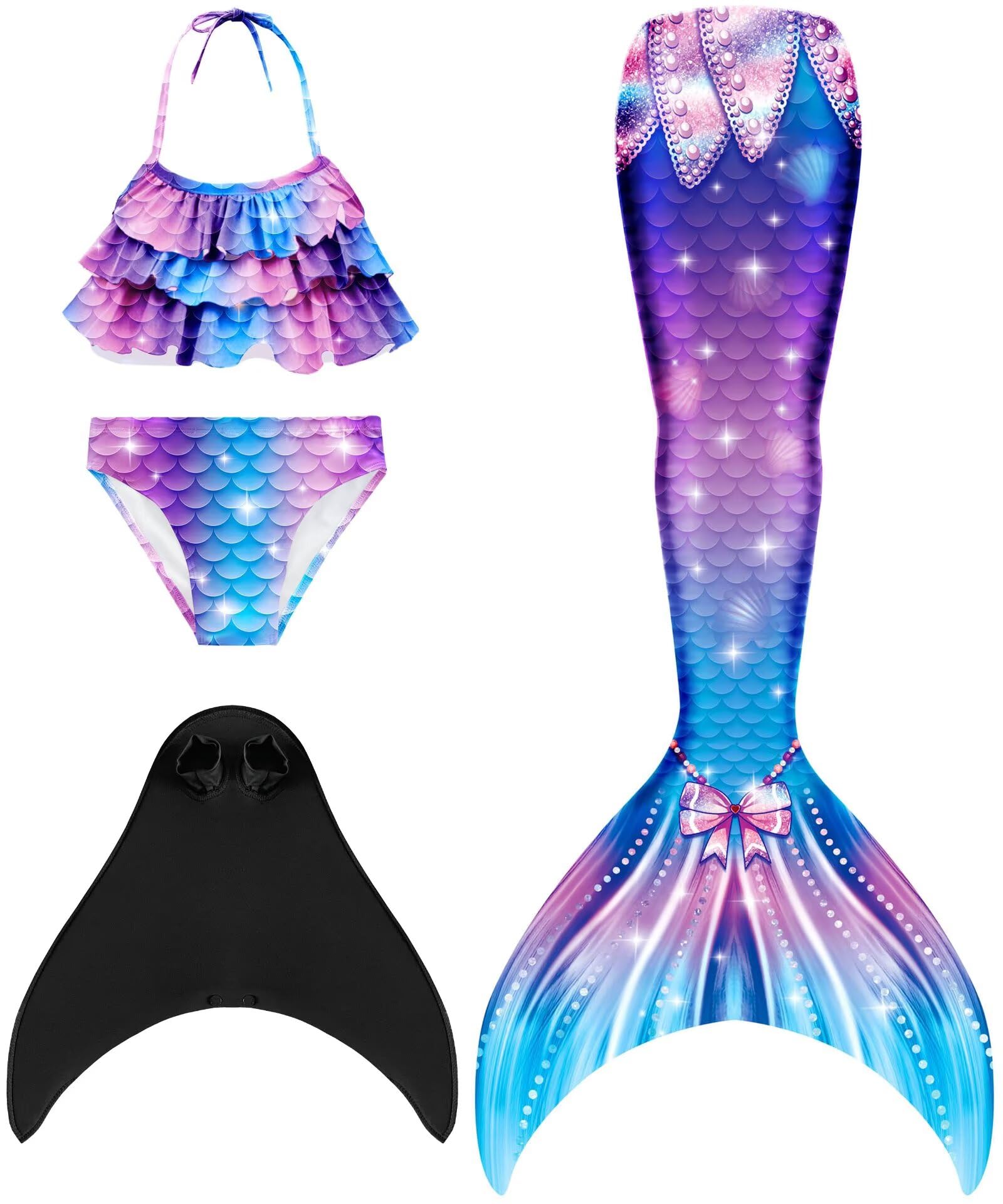 Bañador Mujer: Falda Sirena + Top Bikini + Braguita Bikini, Estampado Original