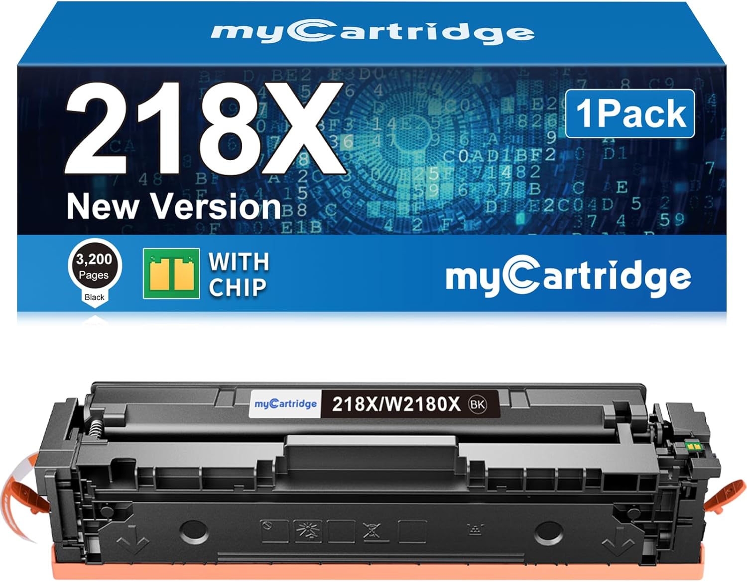 218X W2180X Black Toner Cartridges 1 Pack High Yield (with Chip) Compatible Replacement for HP 218X 218A for Color LaserJet Pro 3201dw MFP 3301fdw 3301cdw 3301sdw Printer Ink W2180X W2180A
