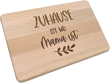 Muttertagsgeschenk Idee - Frühstücksbrettchen aus Holz mit hochwertiger Gravur für die Beste Mama (Zuhause)