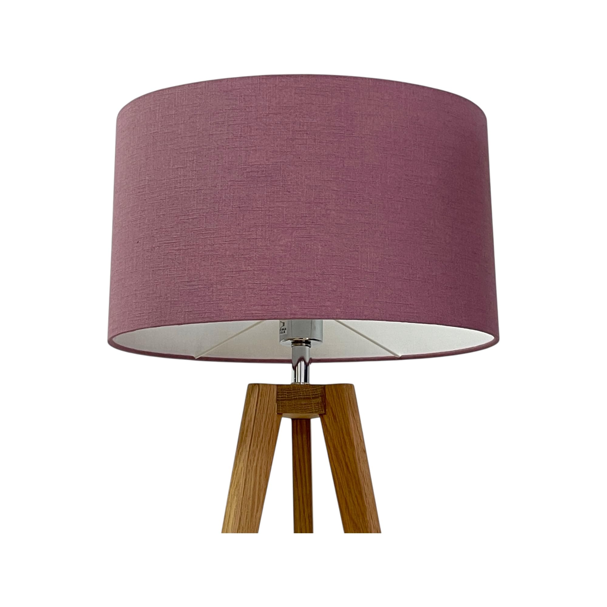 Mauve Textured 100% Linen Drum Lampshade