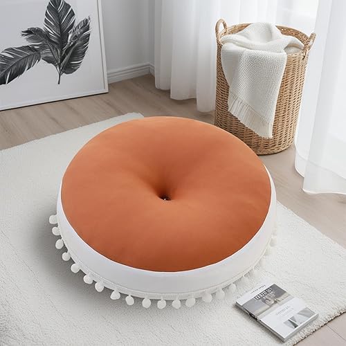 Miniatura 12 de Almohada grande para el suelo para niños, cojín redondo para el suelo, almohada circular grande de 35 pulgadas, almohadas redondas para niños