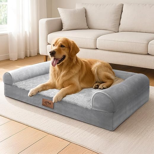Sytopia Chew Proof Dog Bed 42 Inch Orthopedic for Large Dogs, Indestructible Dog Bed Washable Extra Large Pet Bed with Removable Cover and Anti-Slip Bottom - XL