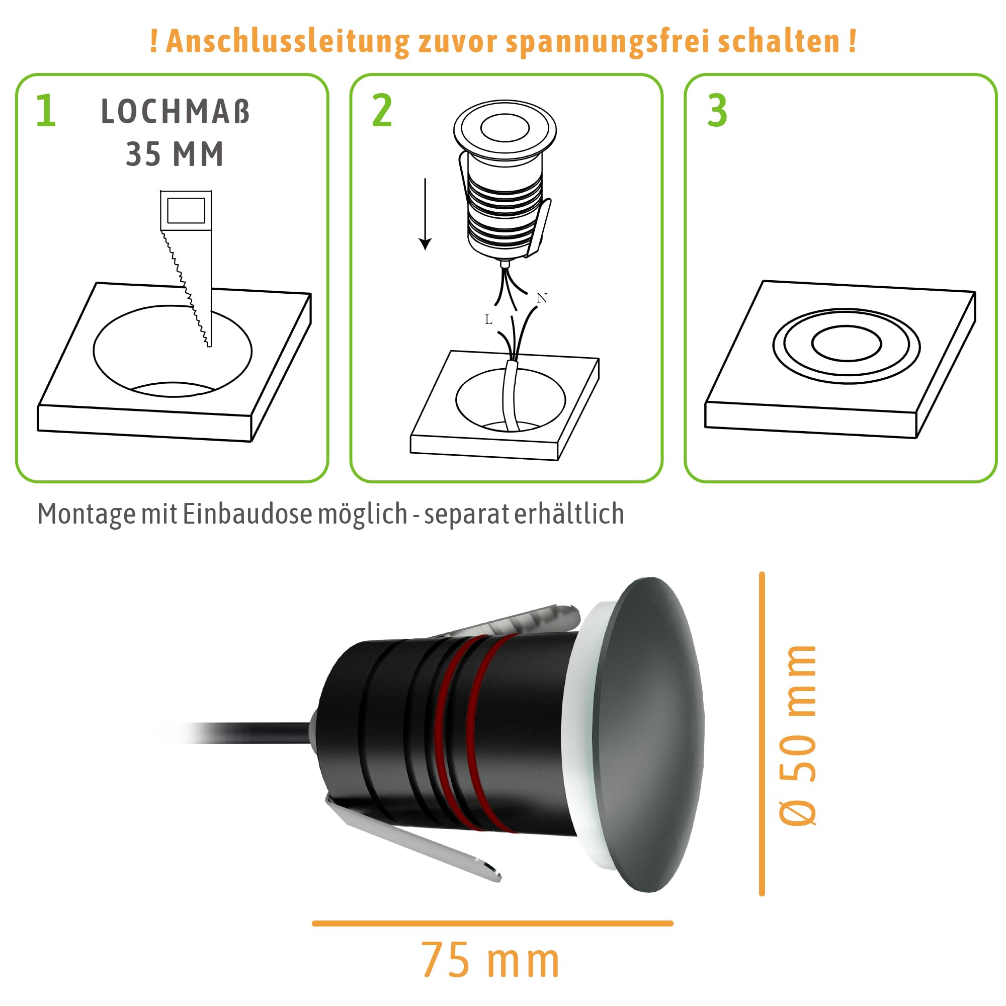 SSC-LUXon JAVO Bodeneinbaustrahler 6x rund grau IP67 warmweiß indirekt