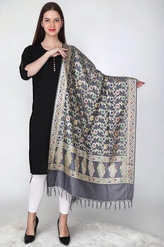 Miniatura 2 de Rameshwaram Fabrics Chal de pashmina, Banarasi Dupatta para mujer, chunnis de seda pura para boda, fiesta, estolas de bufanda suave