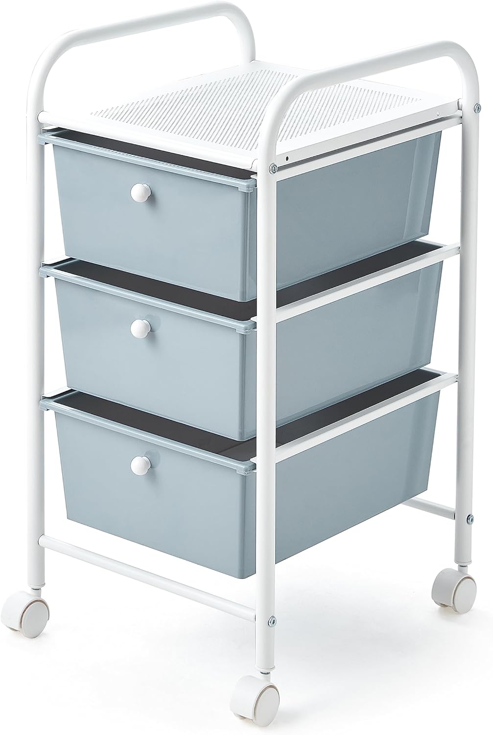 DormCo Suprima® Storage Carts - 3 Drawer Shelf - Gray