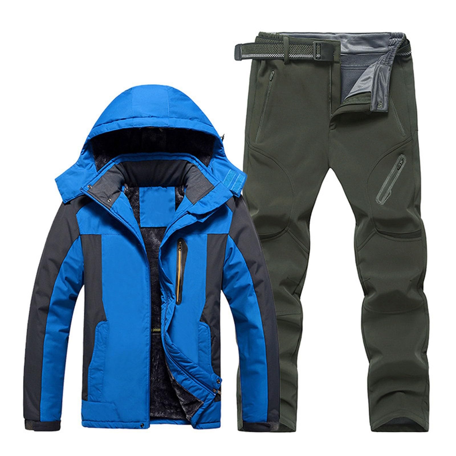 Warme Winterjacken für Herren, übergroß, isoliert, Jacken und Hosen, Sets geeignet für Outdoor-Arbeit, Skifahren, Angeln und Motorräder, separater Anzug für Herren
