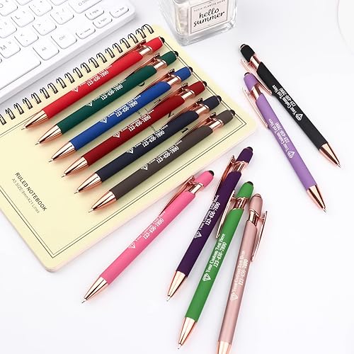Miniatura 8 de 12 bolígrafos personalizados con nombre o logotipo, bolígrafo personalizado de tinta negra con grabado gratis, regalo personalizado para mujeres y