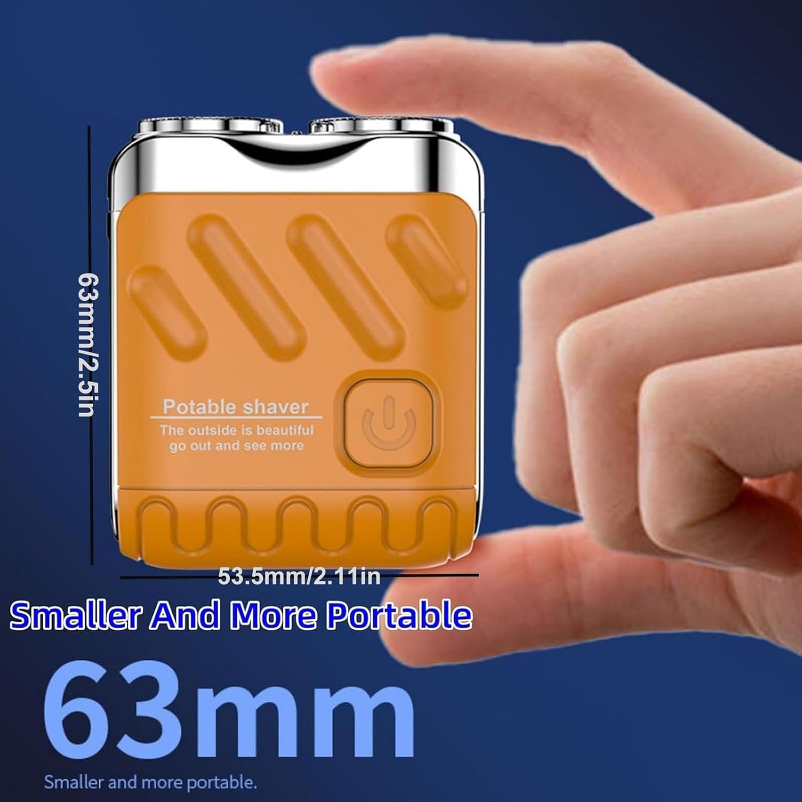 R-12 - Rasoio elettrico per bagagli, mini rasoio portatile con design a valigia, rasoio elettrico portatile, ricaricabile tramite USB, a lunga durata, per casa e viaggi (arancione)