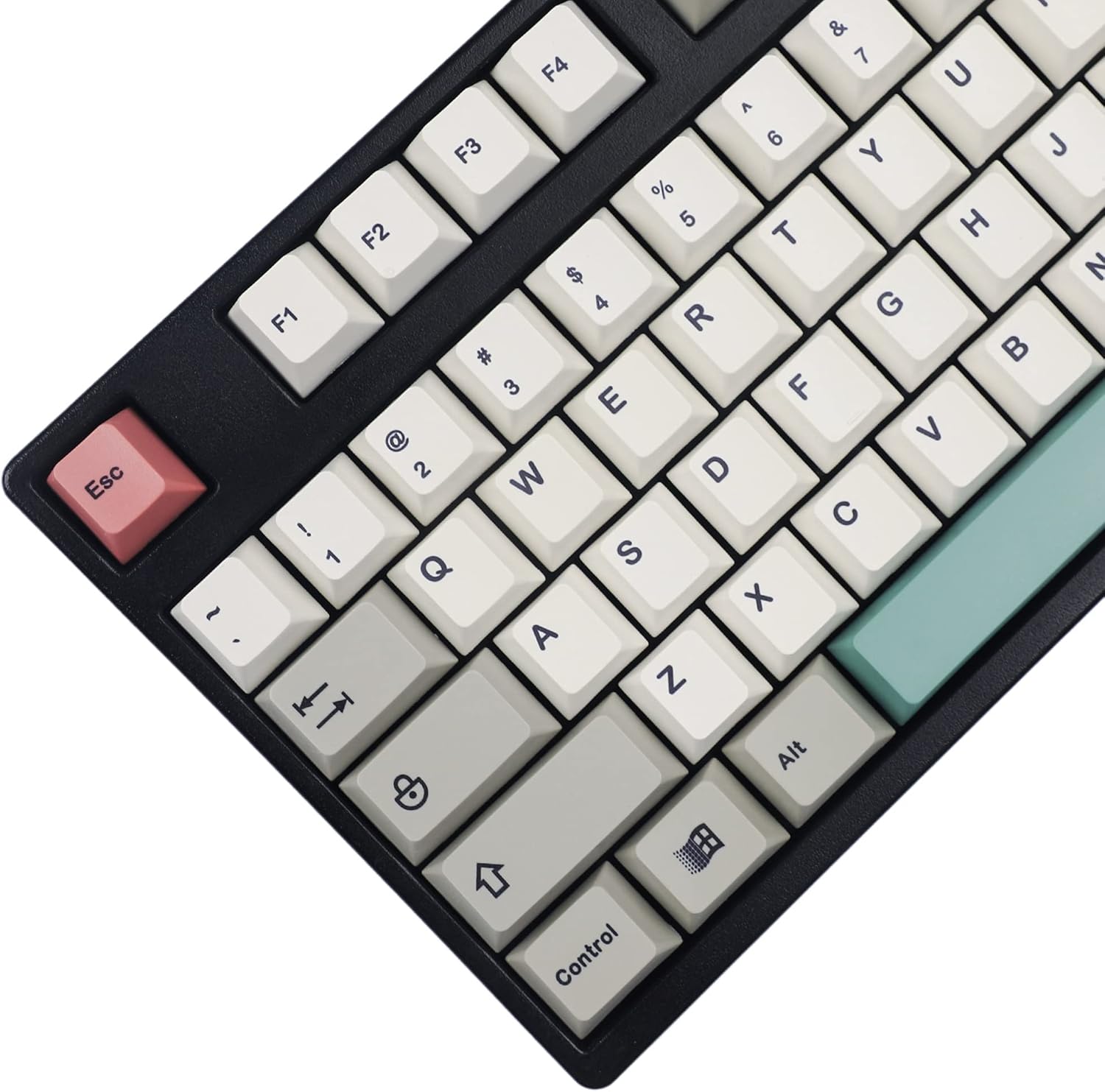9009 Keycaps，Cherry Profile Custom Keycap Set ，Dye Sublimation PBT keycaps，Full 108 Key Set Gray White Mix Keycaps，for Mechanical Keyboard FC980M KBD75 61 68 87 104 keychron