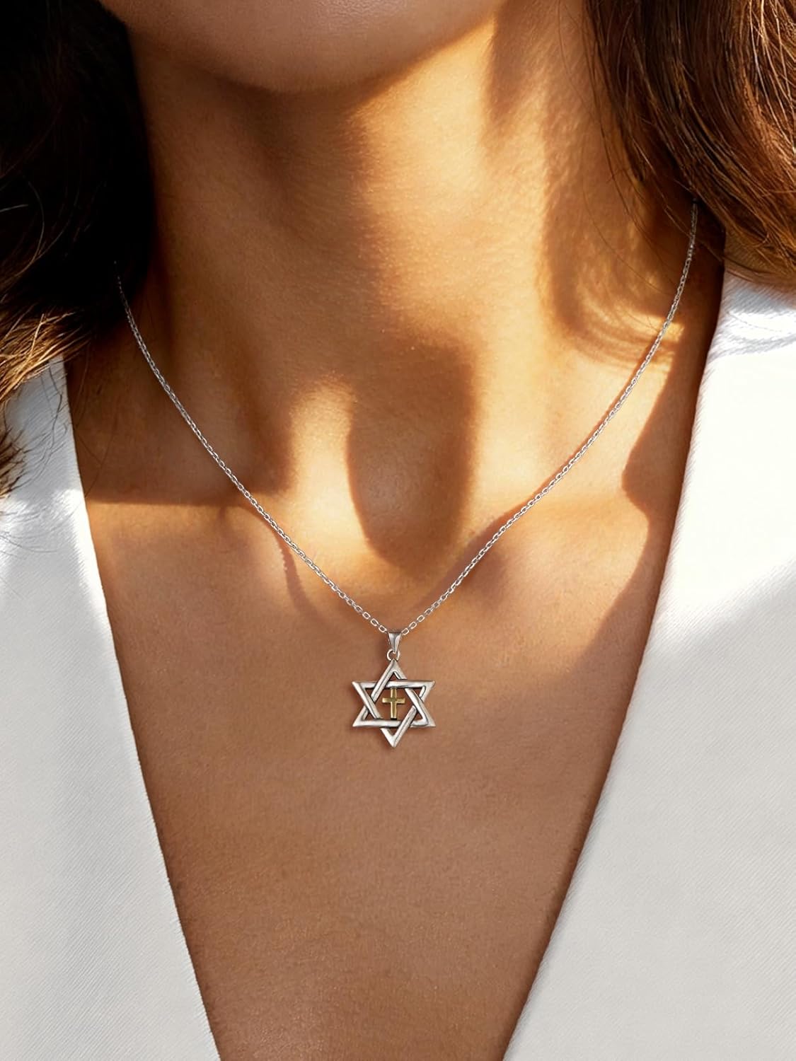 FaithHeart 925 Sterling Silver Necklace for Women, Celtic Knot/Star of David/Opal Pendant Necklaces with Rolo Chain Dainty Amulet Jewelry Gifts for Women - Image 4