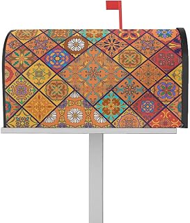 Mailbox Covers Magnetic Post Box Cover Unique Chic Bohemian Boho Floral Paisley Design Mailbox Cover for Outdoor Garden Yard Decorations Standard Size 18.5" X 21.7"