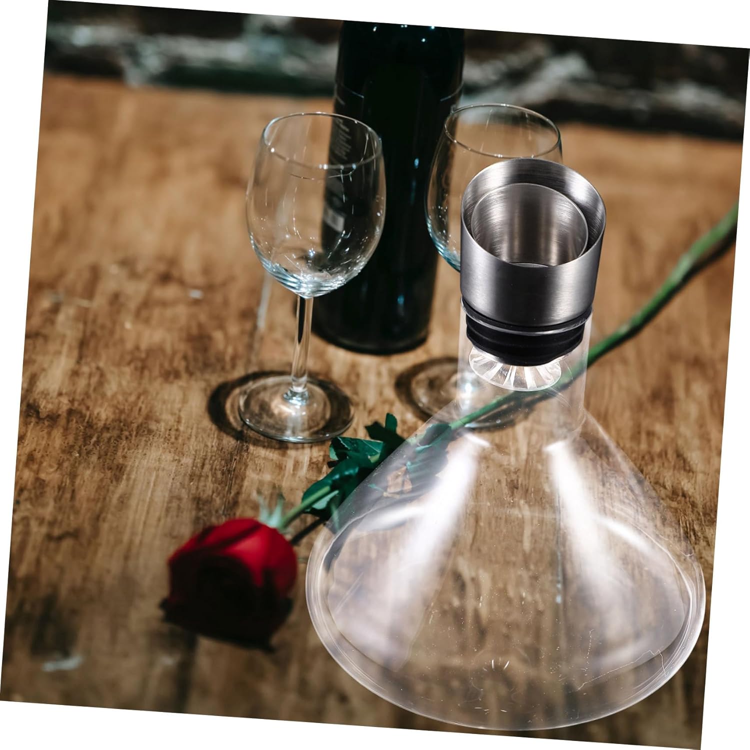Cabilock Creative Glass Wine Decanter Fast Aeration Liquor Divider Pourer for Enhanced Flavor Clear Transparent Glass with Large Opening Easy to Use and Carry for Wine and Serving