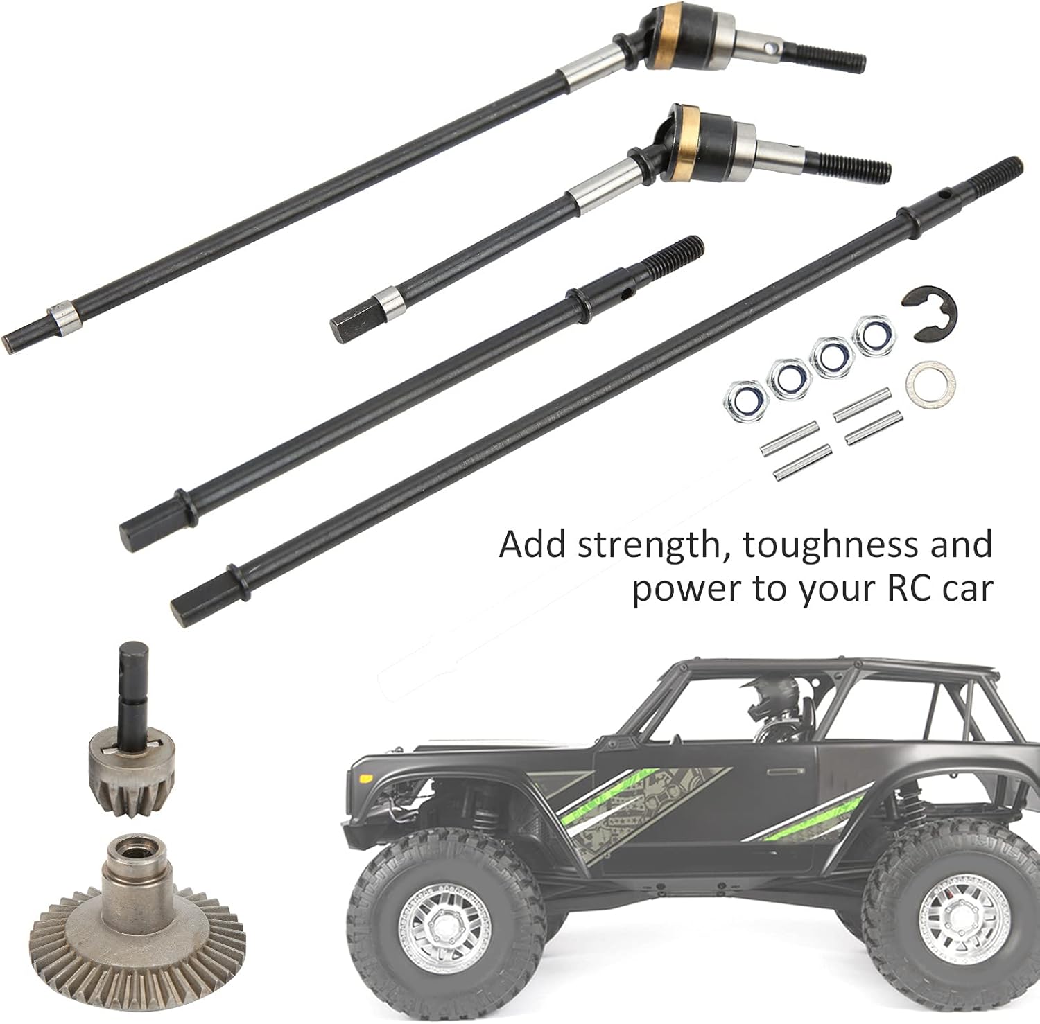 RC Drive Shaft, Durable Steel Construction, Front Rear Axle Set, Steel Material for Off-Road Racing, Hobbyists, and Daily RC Adventures