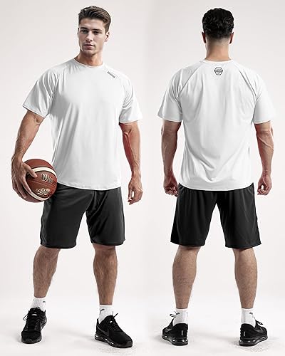 Miniatura 2 de DRSKIN Paquete de 2 o 1 camiseta de manga corta para hombre, para correr, atletismo, entrenamiento, protección solar activa, secado rápido