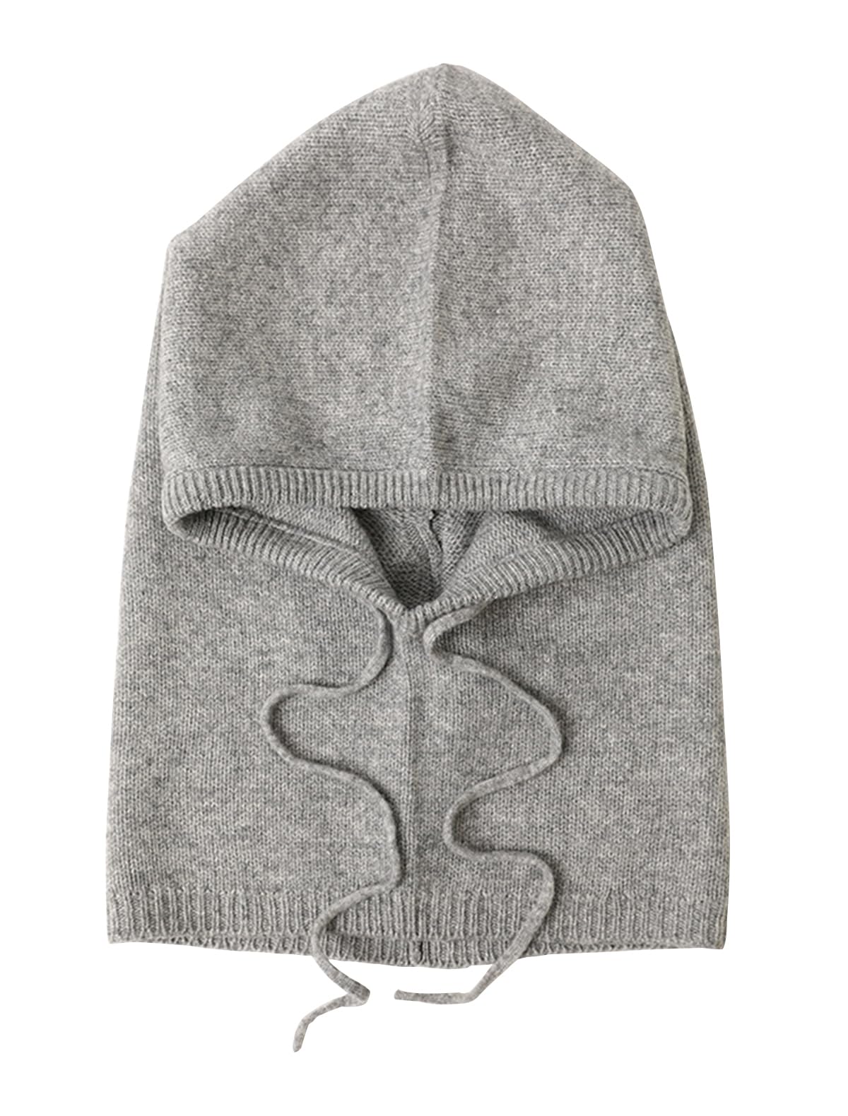 Unisexe Cagoule Bonnet Echarpe à Capuche, 10% Cachemire & 90% Laine, Hiver Doux Tricoté Chapeau Tube Écharpe 2 en 1 pour Femme Homme, Mode Chaud Foulard Loop à Capuche en Tricot, Cadeau Grey F