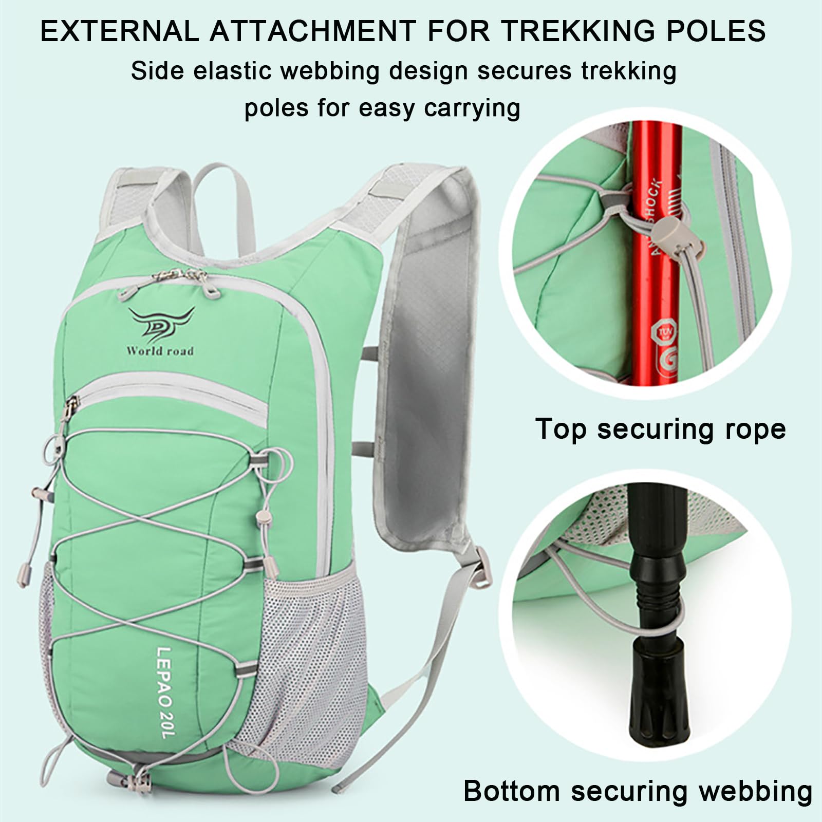Zaino impermeabile da 30 l, leggero, da escursionismo, da viaggio, per campeggio, trekking, ciclismo, arrampicata, unisex, ideale per avventure all'aria aperta, Blu