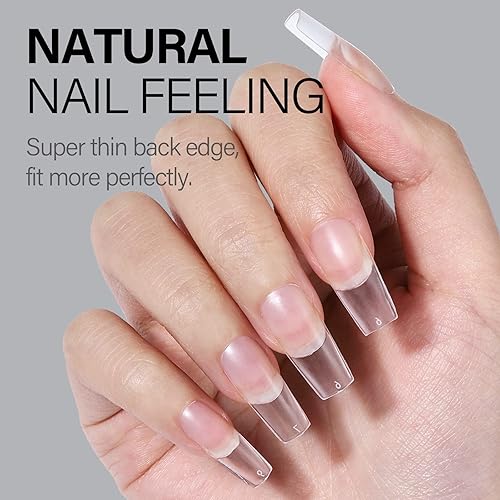 Vista 82 de AILLSA 450 puntas de uñas de gel extra cortas, puntas de uñas de gel de cobertura completa, punta de uñas postizas preliminadas a presión, 15