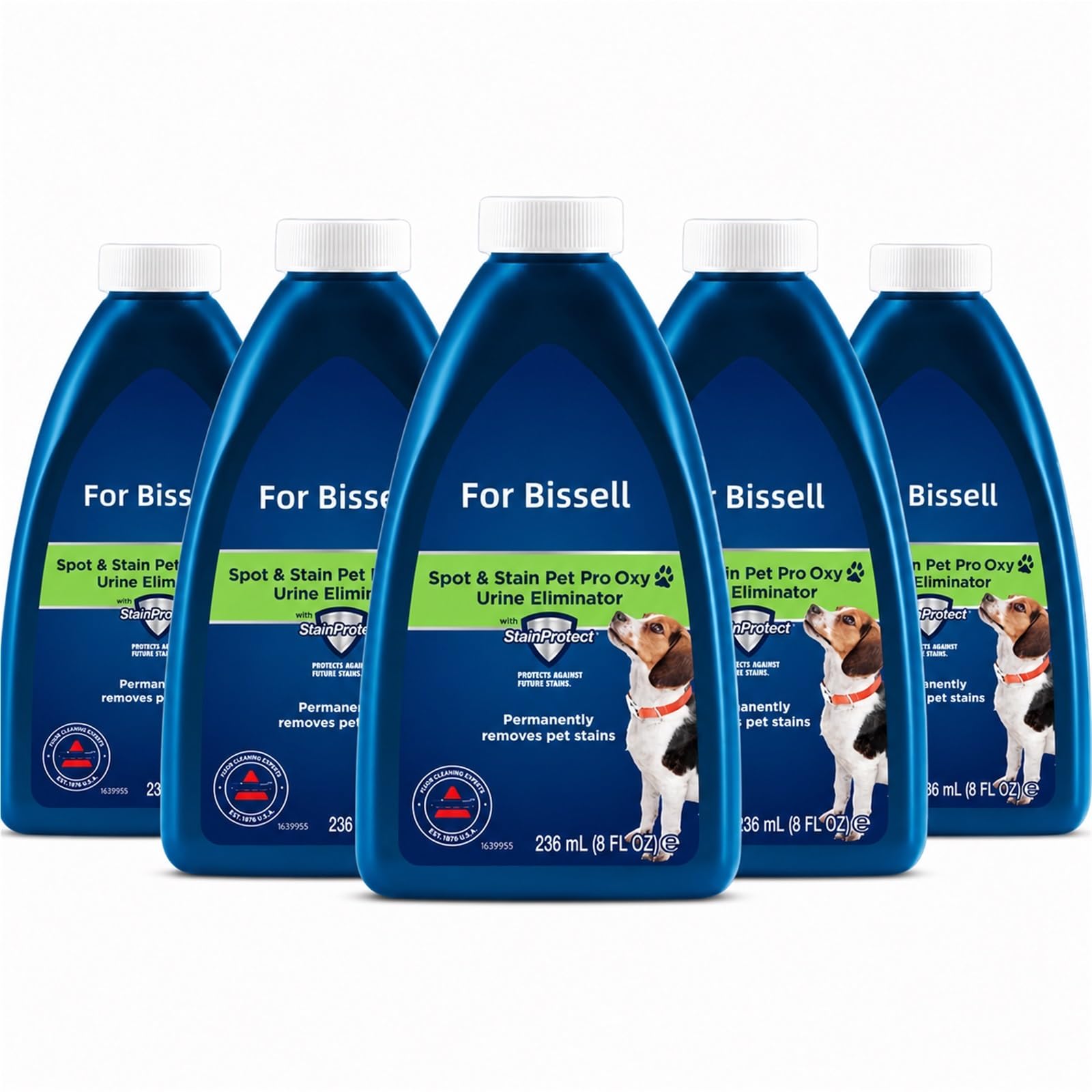 Compatible con Bissell Aspiradora Wet & Dry, Limpiador de Alfombras Manchas & Olores de Mascotas, 5 Frasco, 236ml
