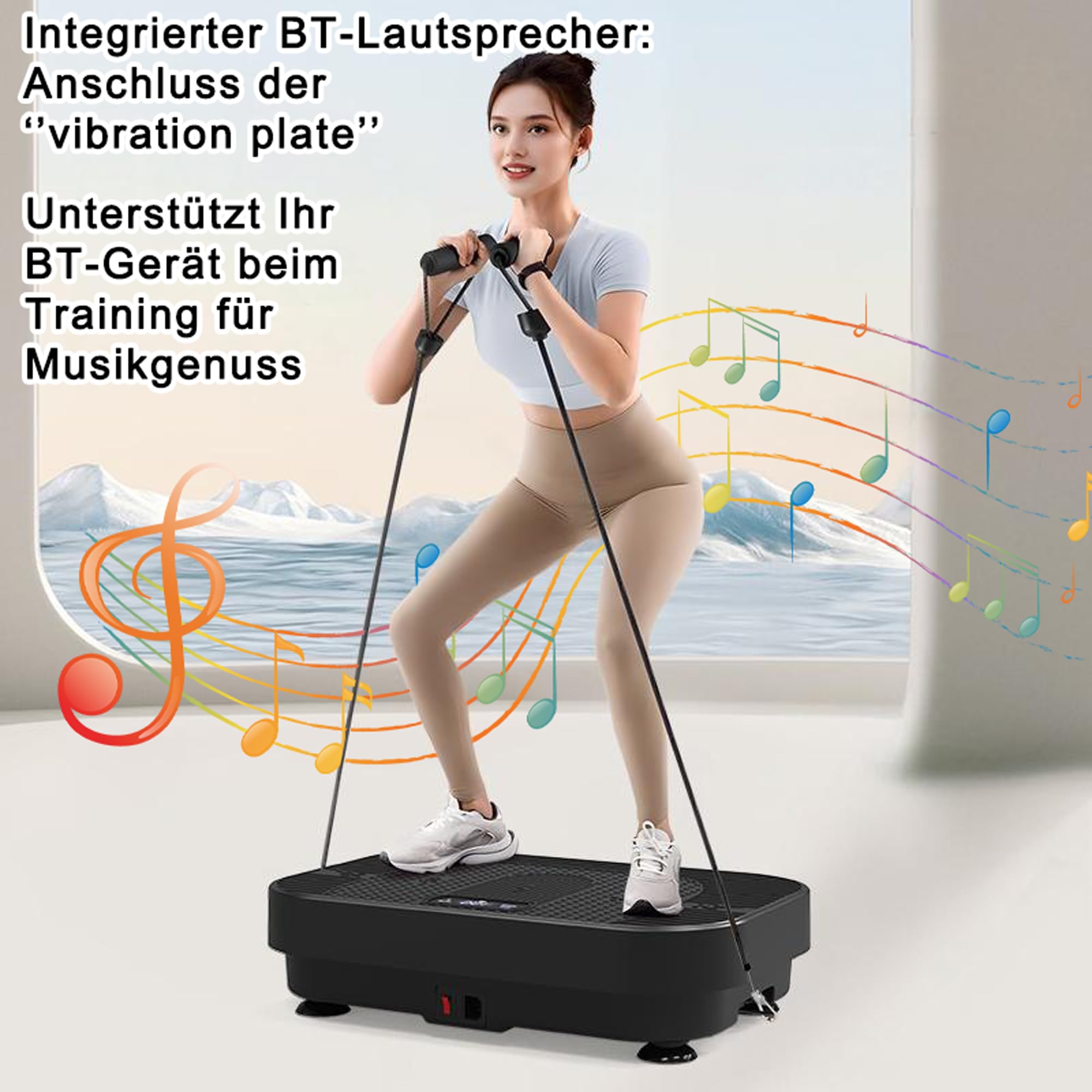 Vibrationsplatte mit BT-Musik Funktion, 1-199 Geschwindigkeitsstufen & 5 Trainingsprogramme, Schüttelplattform für Ganzkörpertraining & Muskelaufbau, Ideal für Heim-Fitnessstudio