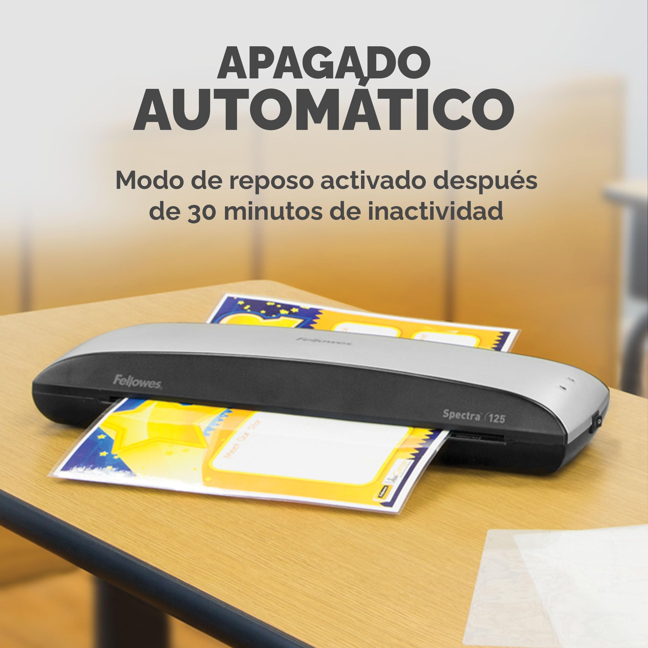 Fellowes Spectra A4 - Plastificadora de documentos, hasta 125 micras, uso ocasional, libre de atascos, 10 fundas de plastificar gratis