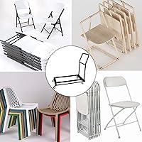 Vista 7 de Silla plegable negra, carrito de silla plegable versátil con 2 ruedas giratorias para uso comercial, fácil almacenamiento y transporte para sillas