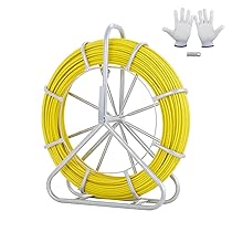 VEVOR Sonda Passacavi in Fibra di Vetro 7,9mm x 150m con Supporto in Metallo Estrattore a Nastro per Cavo Elettrico con 2 Teste di Trazione Strumento di Installazione del Cavo Elettrico in Fiberglass