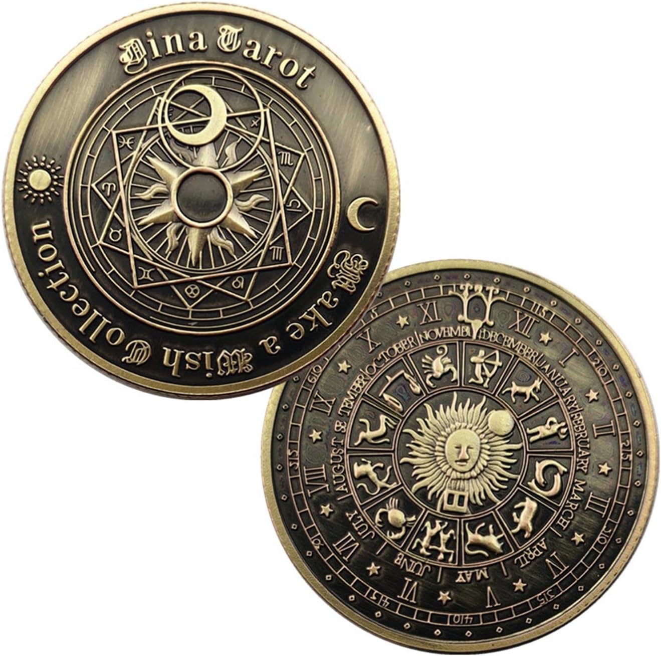 SDBRKYHCommemorative Coin Decoration, Relief Coin Decision Coin Lucky Gold Coin Constellation Commemorative Coin Collection Small Gift