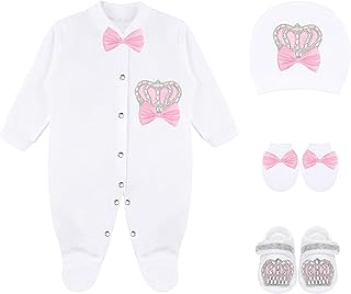 Lilax Baby Girl Jewels Crown Layette 4 Piece Gift Set 0-3 Months Pink Price In India