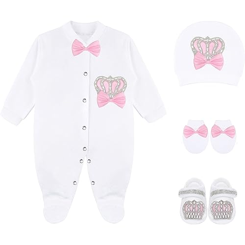 Lilax Baby Girl Newborn Jewels Layette 4 Piece Gift Set
