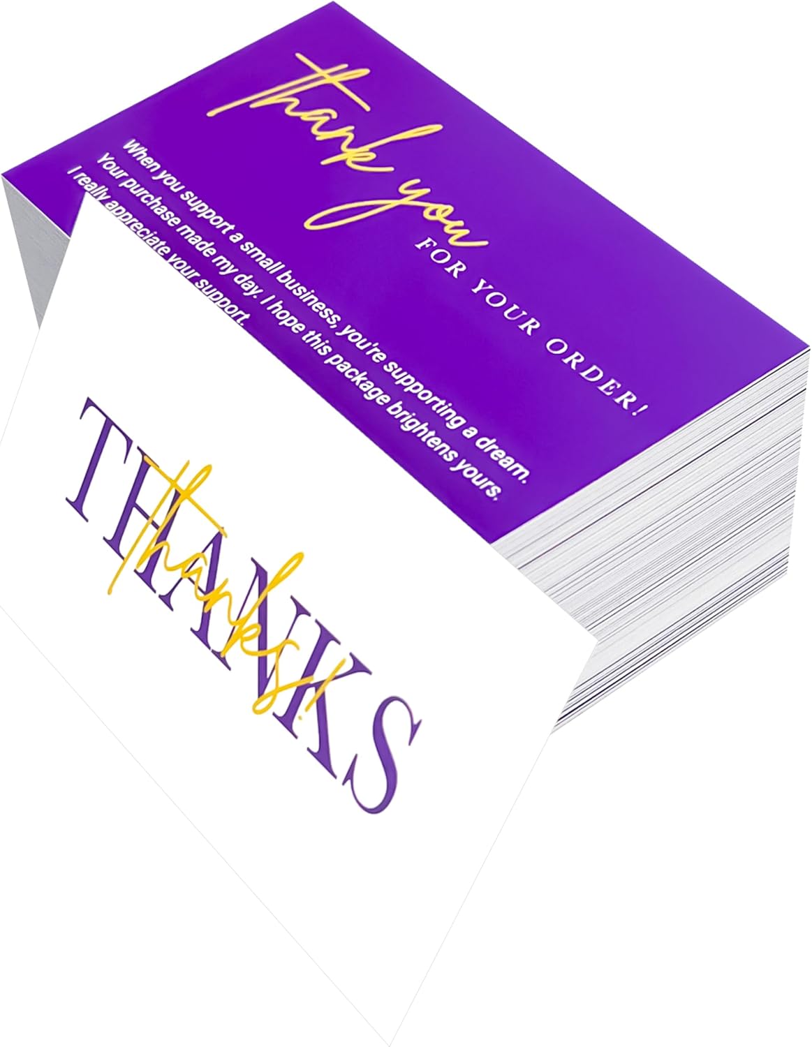 RXBC2011 Elegant Purple Thank You Cards with Gold Accent Pack of 100 - Image 6