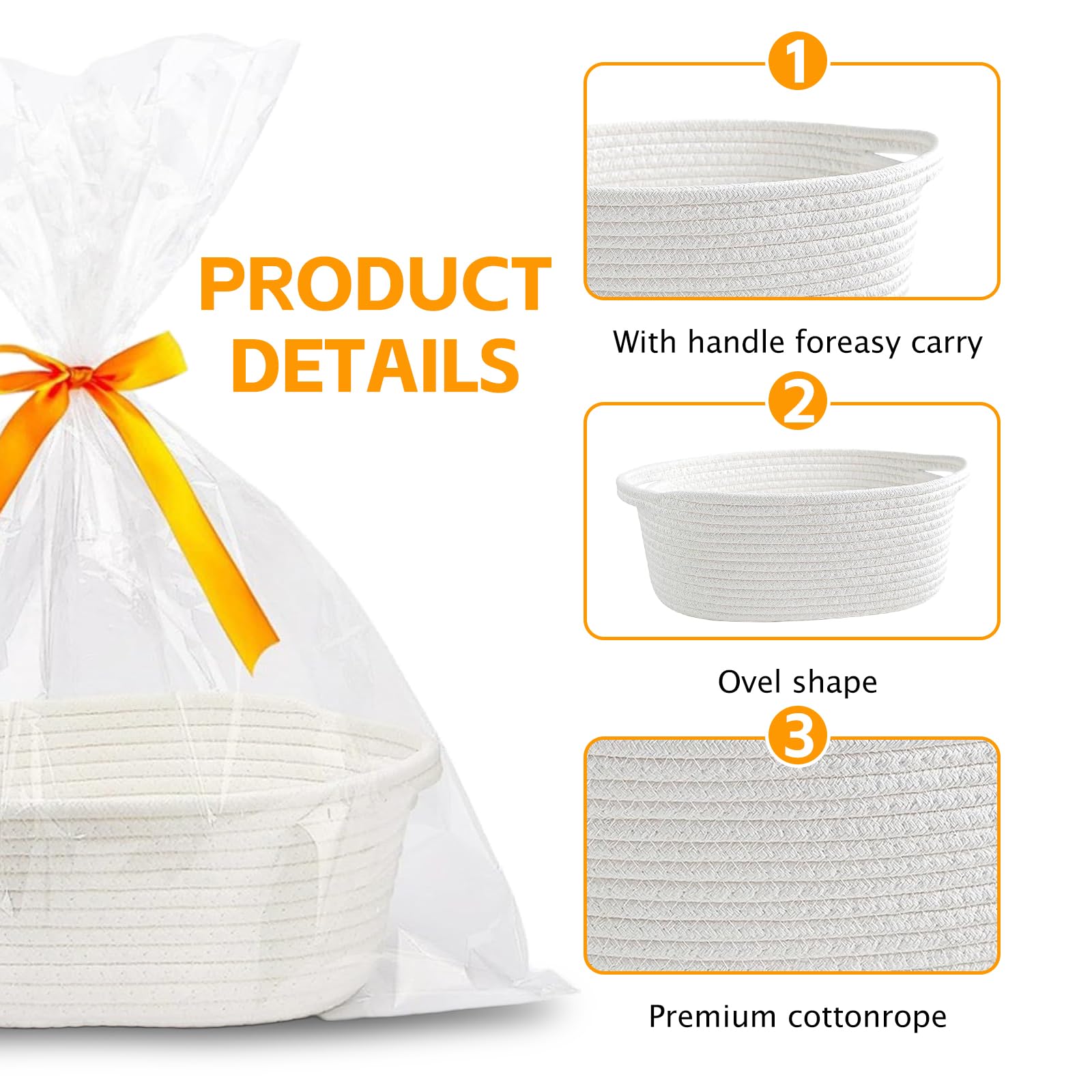 WYYFXY® Presentmand Leeg Geschenkmand Gevlochten met Cellophane en Lint
