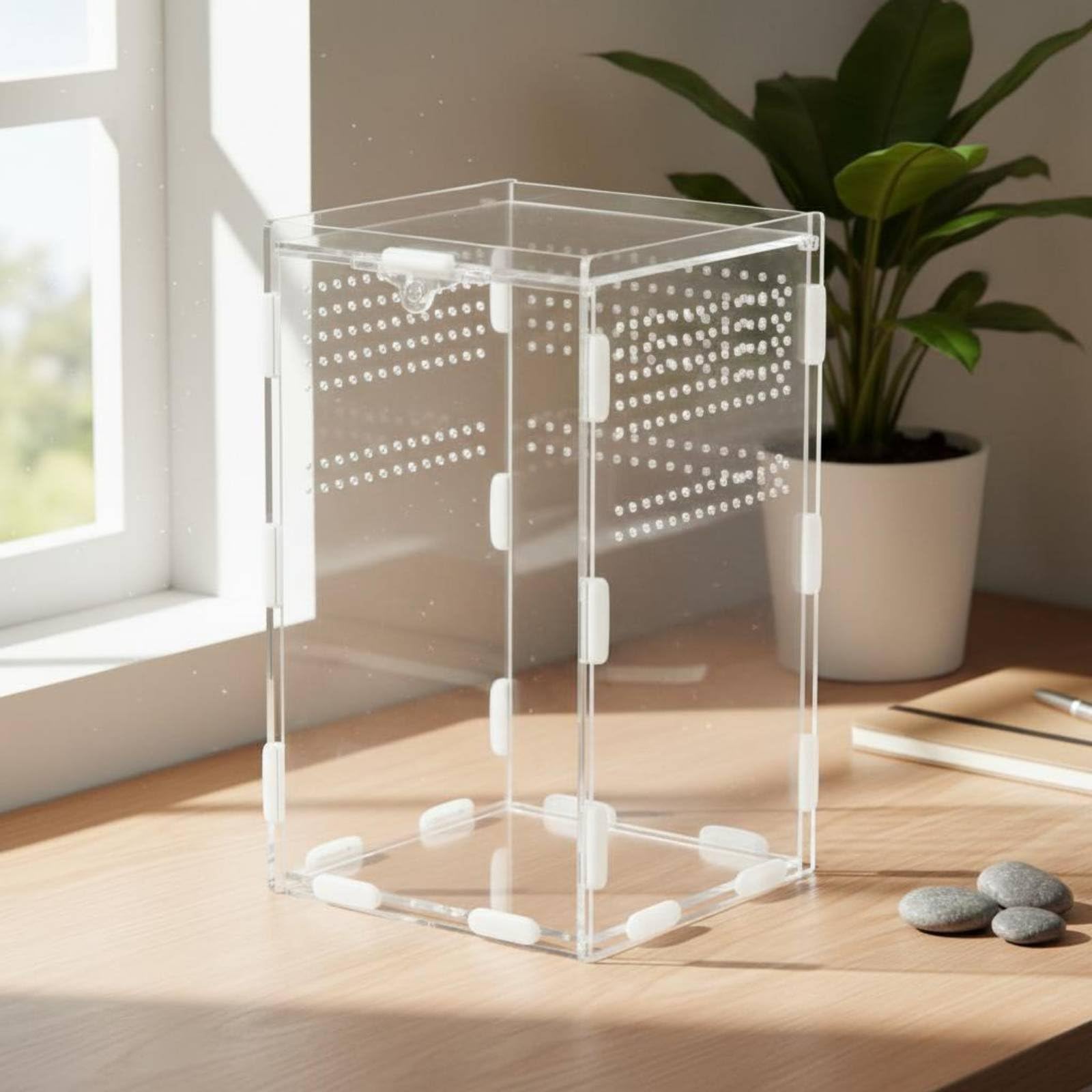 Amazon | Qialexicon アクリル製飼育ケース 360度観察可能 透明