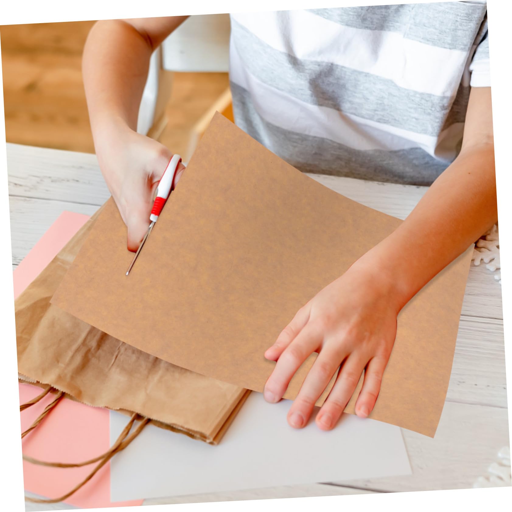50fogli Carta Kraft Adesiva Stampabile Etichette Autoadesive in Carta Adesivi Per Stampante